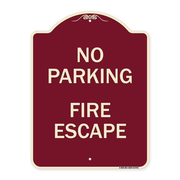 Signmission No Parking Fire Hydrant W/ Graphic Heavy-Gauge Aluminum Architectural Sign, 24" x 18", BU-1824-23742 A-DES-BU-1824-23742 - main
